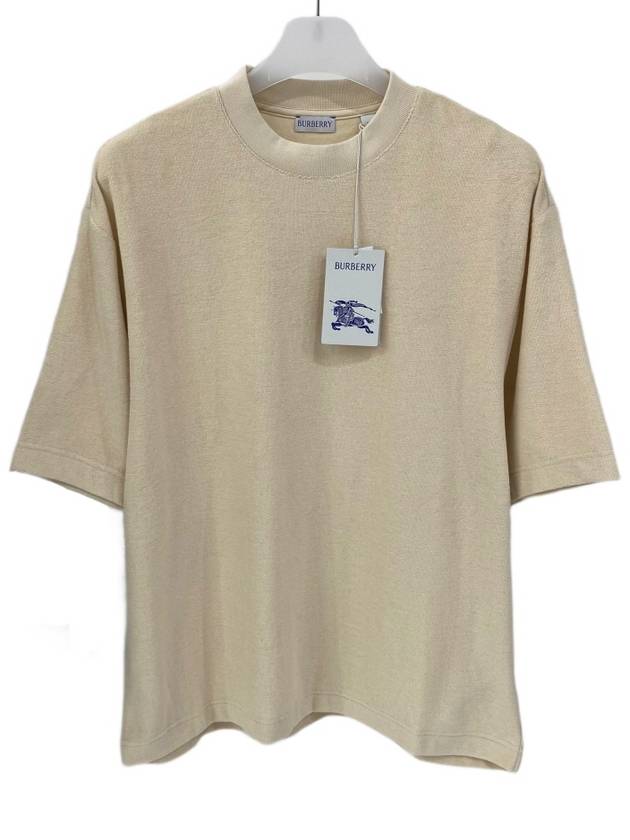 Burberry Logo Jacquard Towel-Finish Short-Sleeve T-Shirt Beige