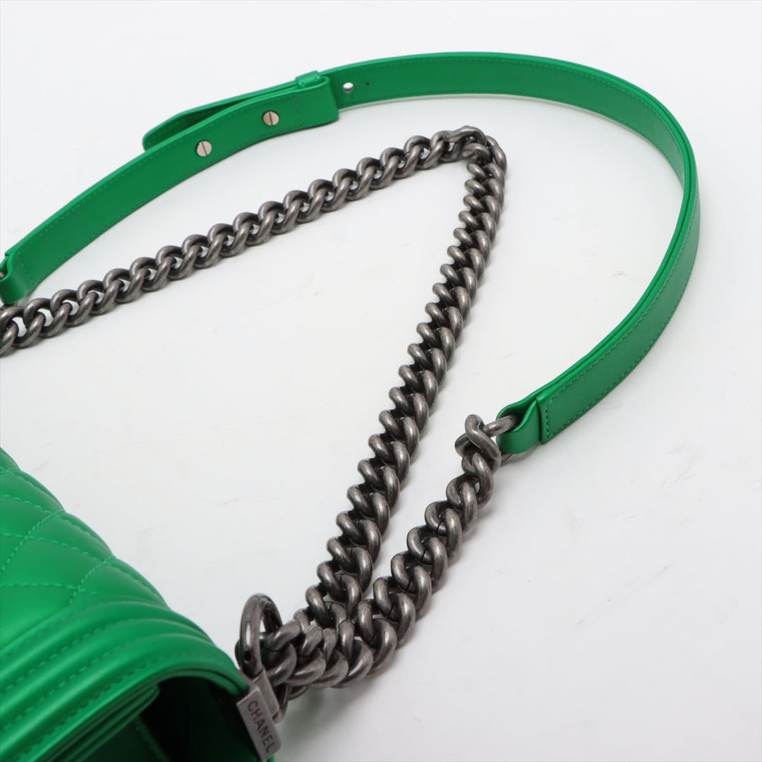 Top Quality Chanel Boy Top Quality Chanel 28   Chain Shoulder Bag Green Gummetal Gold  20th A92193