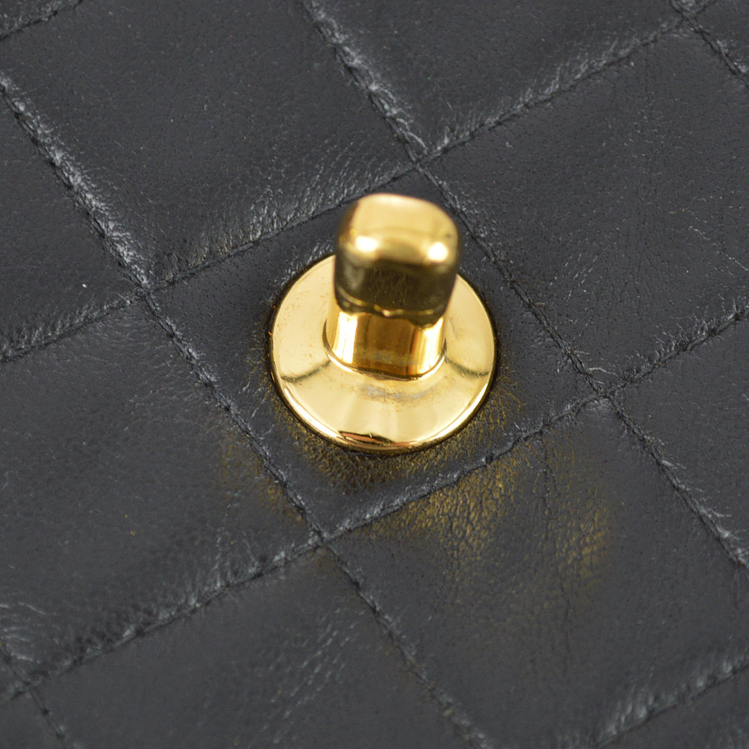 Top Quality Chanel 1991-1994 Classic Double Flap Medium Black Lambskin