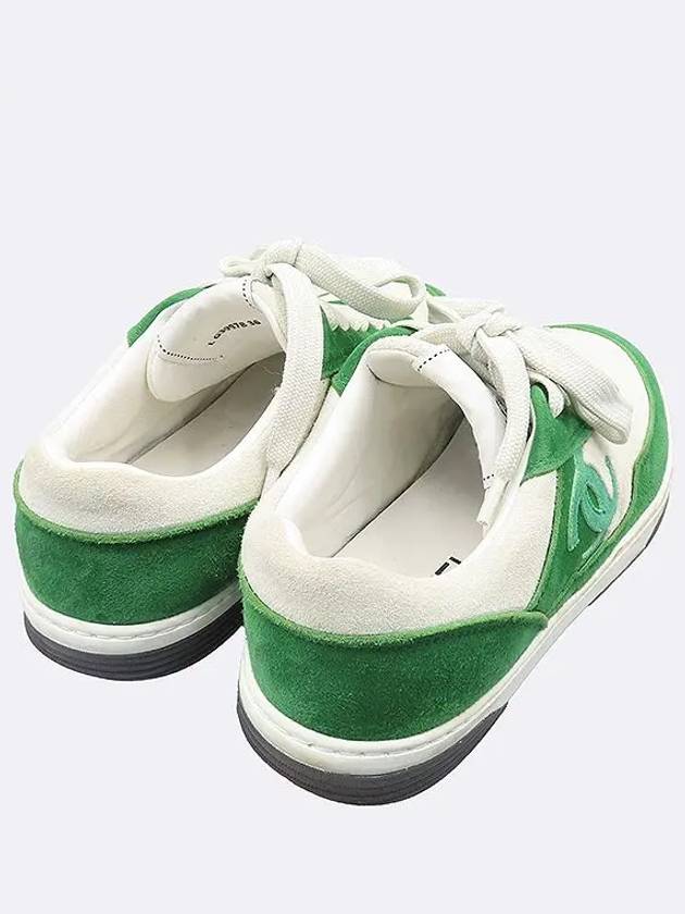 G39978 White Green Color Suede Orca Tennis Sneakers 36 Chanel