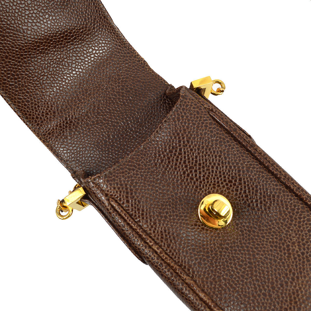 Top Quality Chanel Brown Caviar Chain Shoulder Bag Pouch