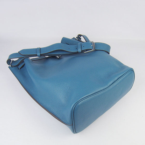 Hermes Nappa Leather Shoulder Bag H2804 blue Silver