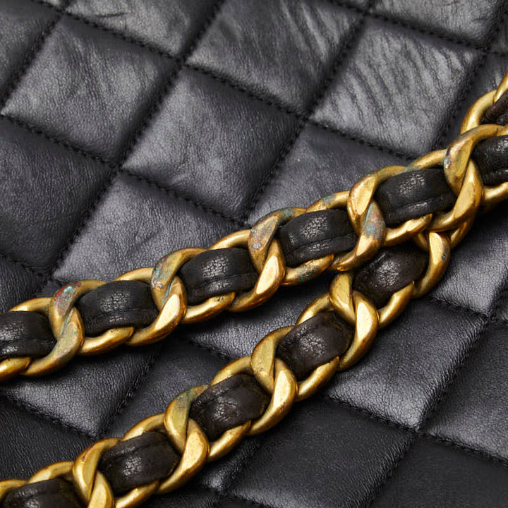 Top Quality Chanel Vintage Backpack in Lambskin Leather Black Quilted