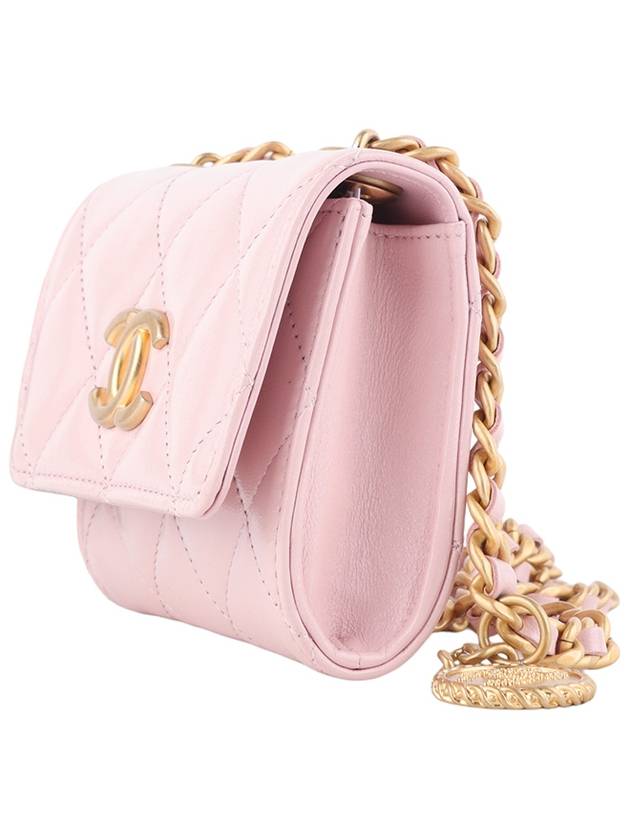 AP2848 Shiny Calfs Coin Medal Pendant Mini Chain Cross Bag 33902 Chanel