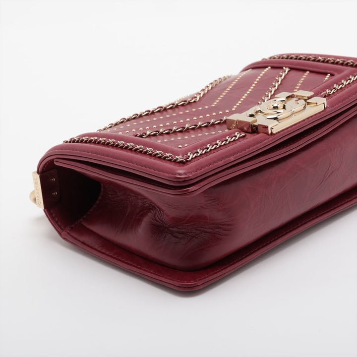 Top Quality Chanel Mini Boy Top Quality Chanel Leather Chain Shoulder Bag V Stick Bordeaux G