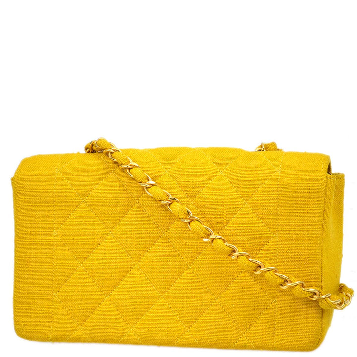 Top Quality Chanel * 1991-1994 Diana Small Yellow Linen