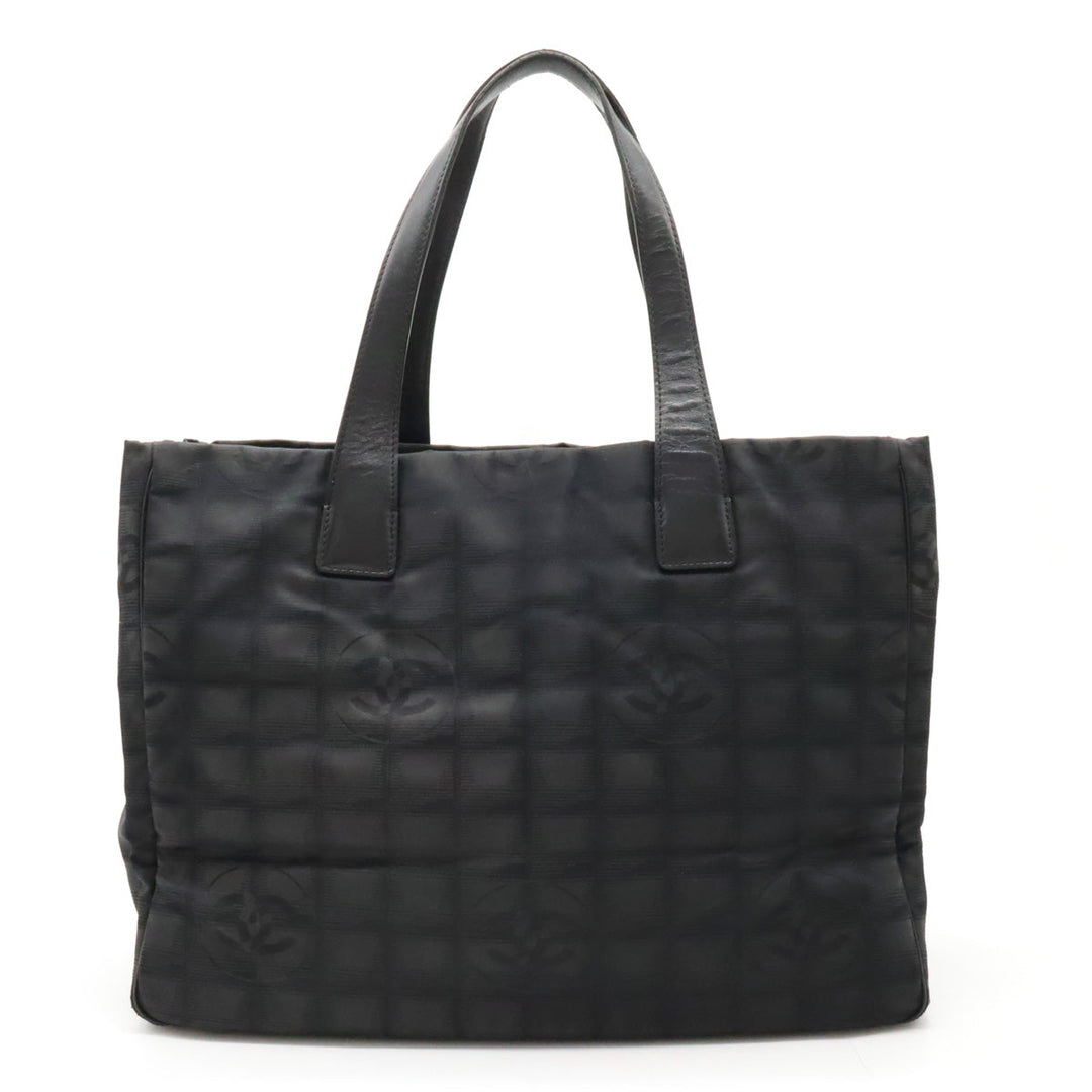 Top Quality Chanel NEW LABEL LINE  MM TORTE BAG Nylon  Black Black Gold  A15991