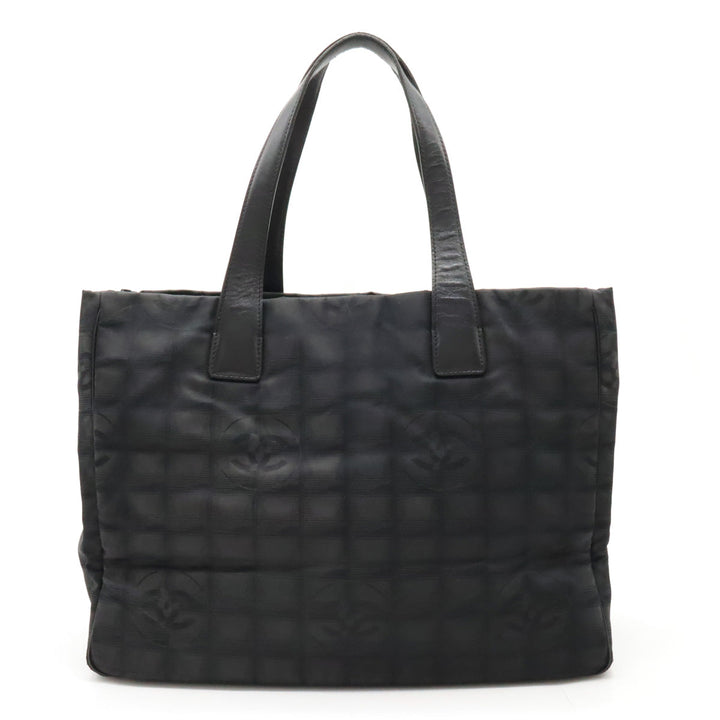 Top Quality Chanel NEW LABEL LINE  MM TORTE BAG Nylon  Black Black Gold  A15991