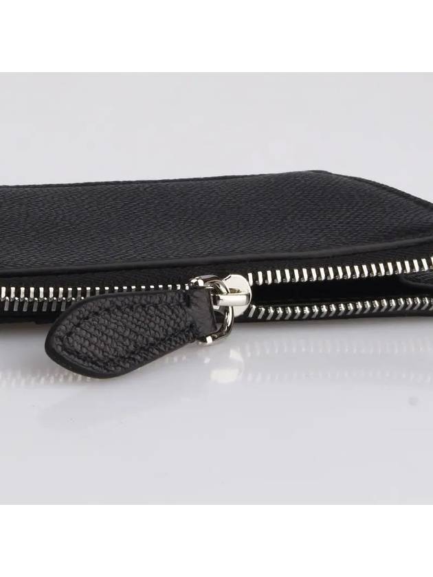 Burberry TB Logo Zipper Calfskin Card Wallet Black