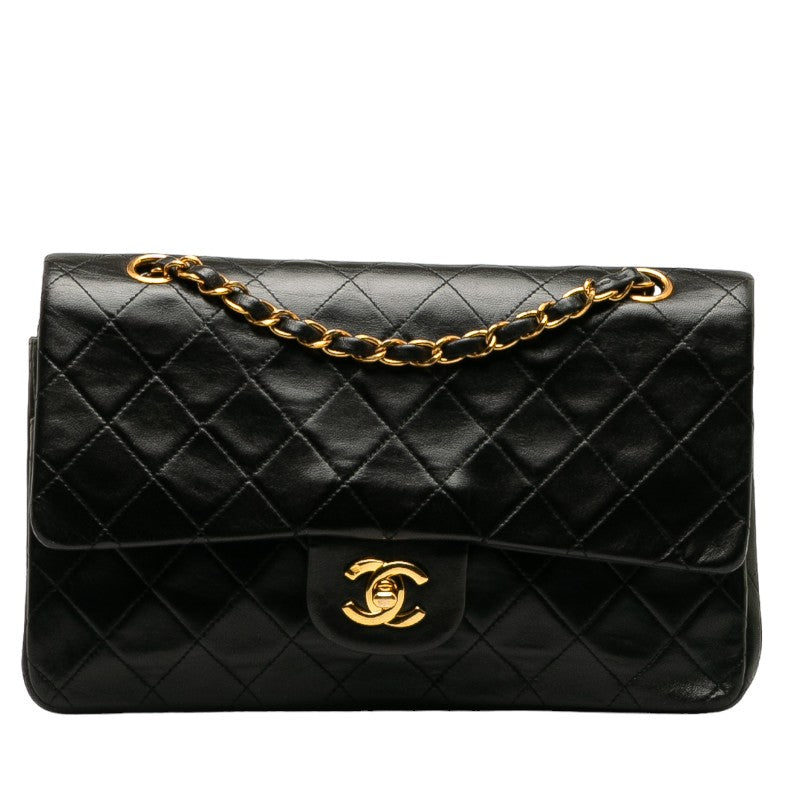 Top Quality Chanel Matrases 25 Double Flap Chain Shoulder Bag Black Leather  Chanel