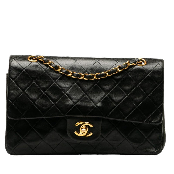 Top Quality Chanel Matrases 25 Double Flap Chain Shoulder Bag Black Leather  Chanel
