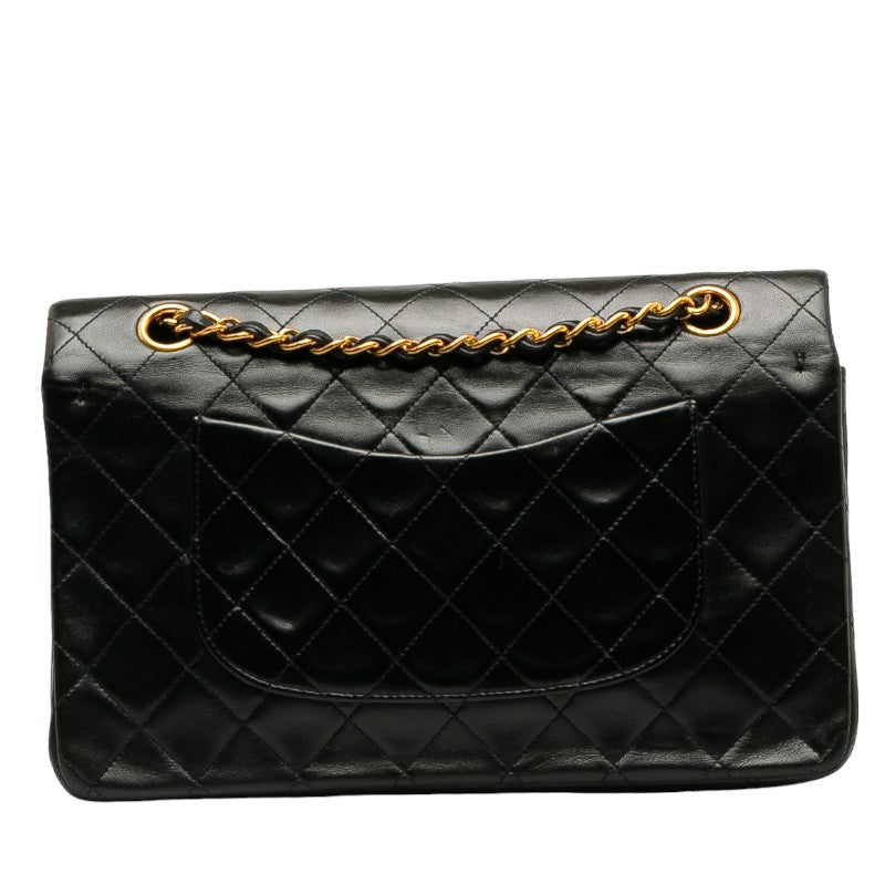 Top Quality Chanel Matrases 25 Double Flap Chain Shoulder Bag Black Leather  Chanel