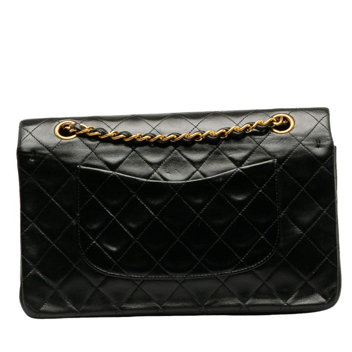 Top Quality Chanel Matrases 25 Double Flap Chain Shoulder Bag Black Leather  Chanel