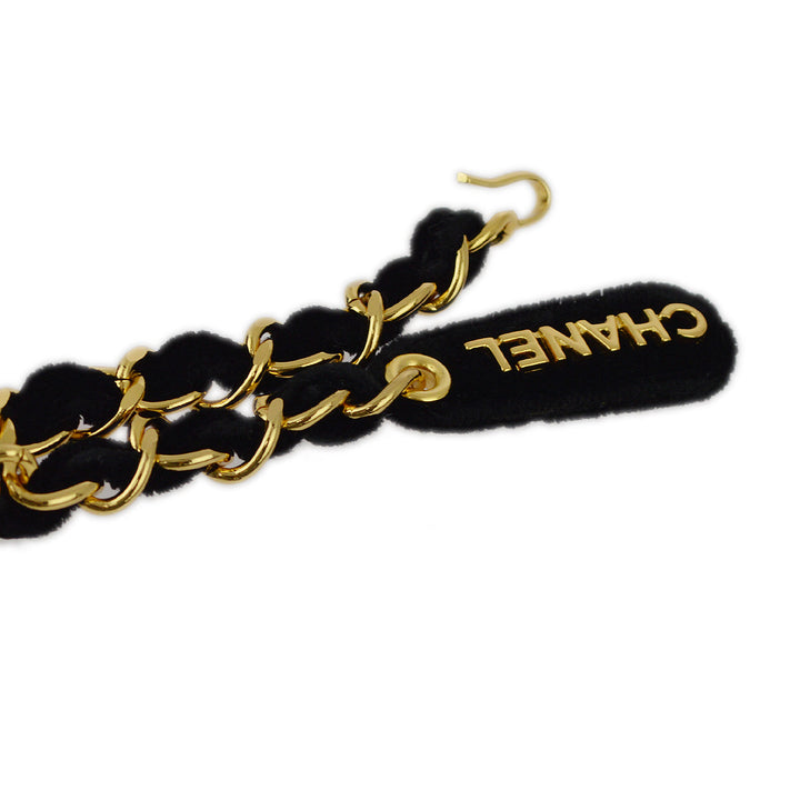 Top Quality Chanel Black Velvet Belt Bum Bag