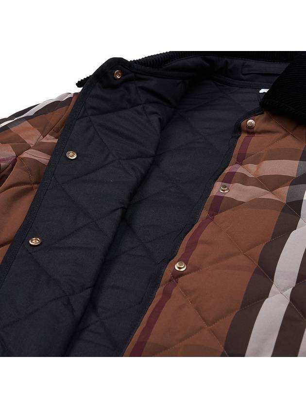 Burberry WoMen's Check Diamond Quilted Jacket Brown