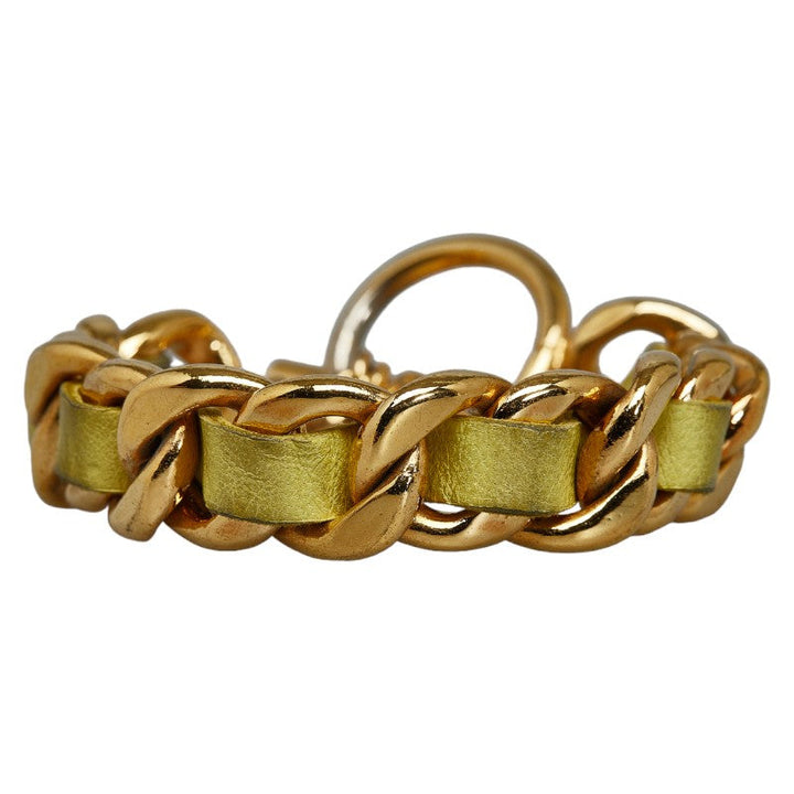 Top Quality Chanel Armband Gold Yellow  Leather  Chanel