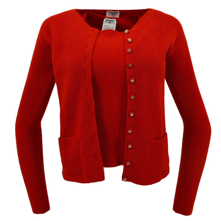 Top Quality Chanel Fall 1996 ribbed cashmere cardigan set #38