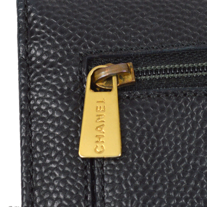 Top Quality Chanel 2000-2002 Black Caviar Wallet Purse