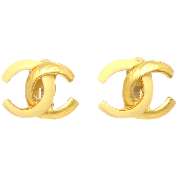 Top Quality Chanel CC Earrings Clip-On Gold 00T