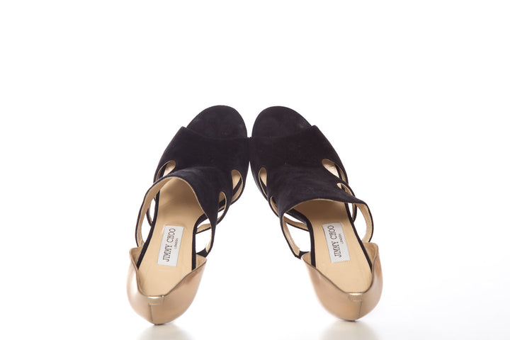 Jimmy Choo Gold and Black Heels SZ 40