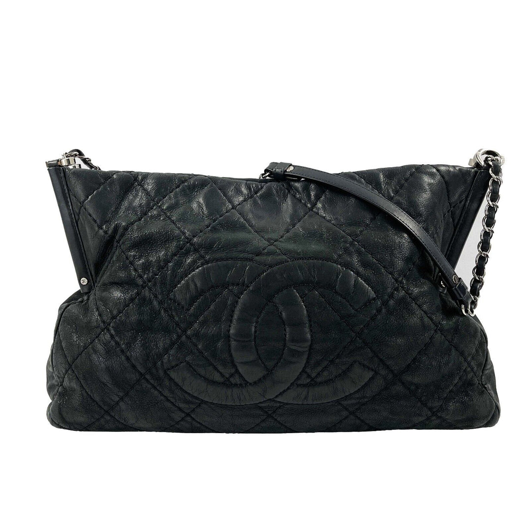 Chanel - Sea Hit CC Iridescent Calfskin Medium Black Shoulder Bag