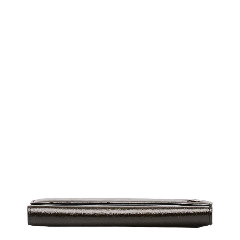 Top Quality Chanel Cocomark Three Folded Wallet Metal Curry Patent Leather  CHANEL