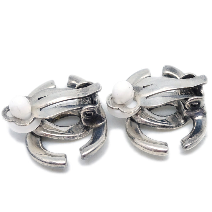 Top Quality Chanel CC Earrings Clip-On Silver 01P