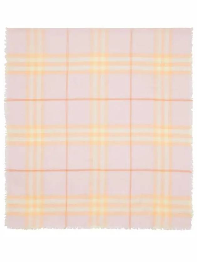 Burberry Check Print Wool Scarf Pink