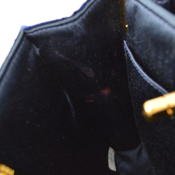 Top Quality Chanel * 1997-1999 Blue Velvet Double Sided Turnlock Handbag