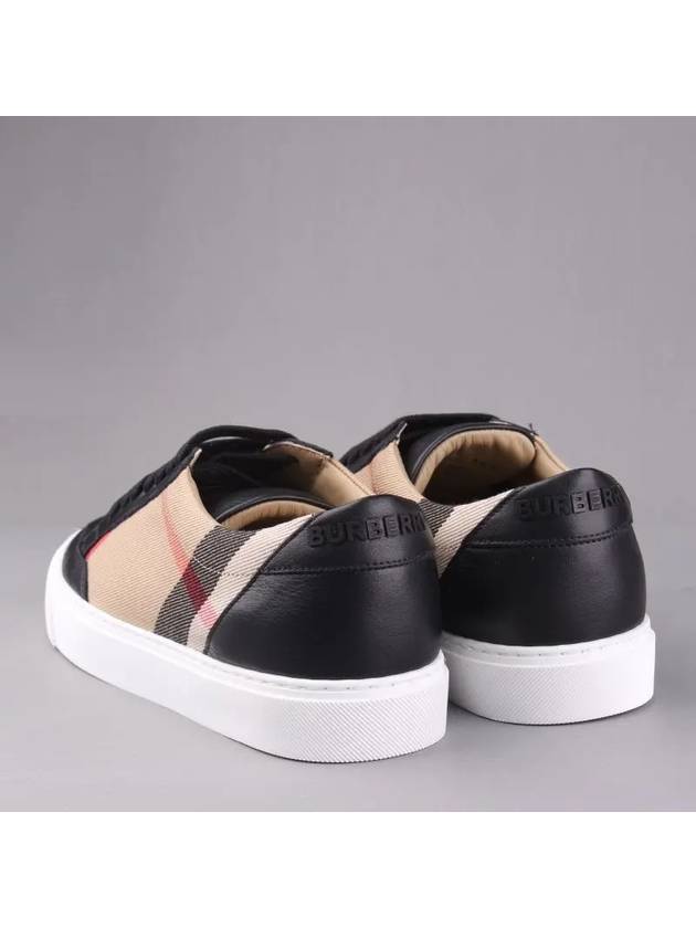 Burberry House Check Panel Leather Low Top Sneakers Black