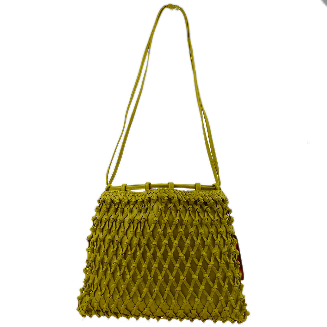 Top Quality Chanel Green Lambskin Braided Shoulder Bag