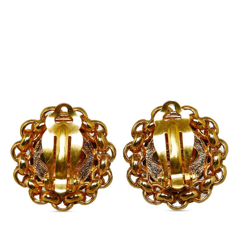 Top Quality Chanel Rhinestone Cocomark Earring Gold Red Gold  Chanel