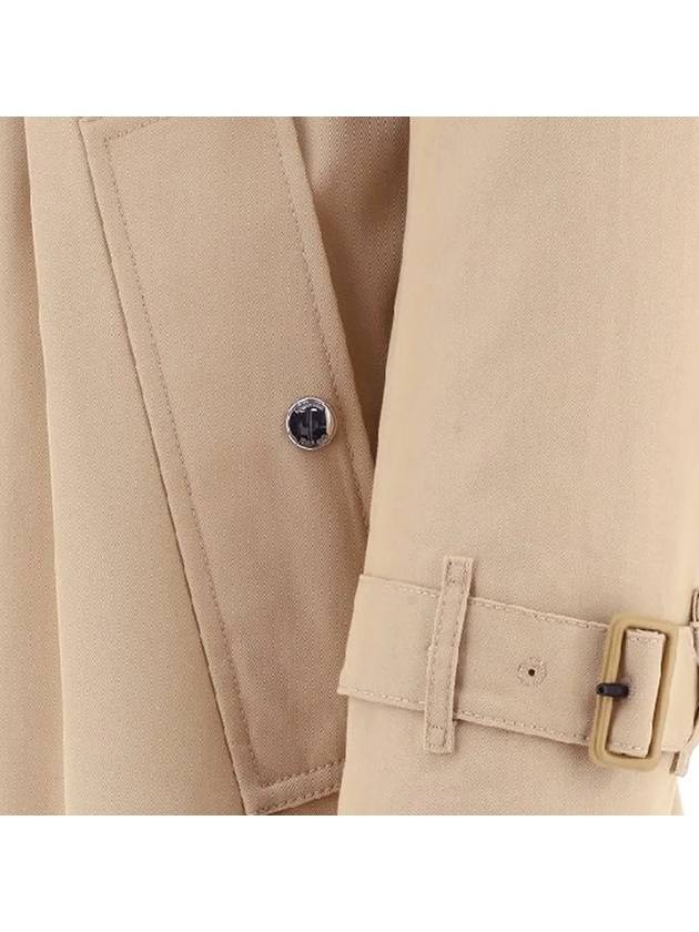 Burberry WoMen's Check Panel Cotton Gabardine Regular Fit Trench Coat Beige