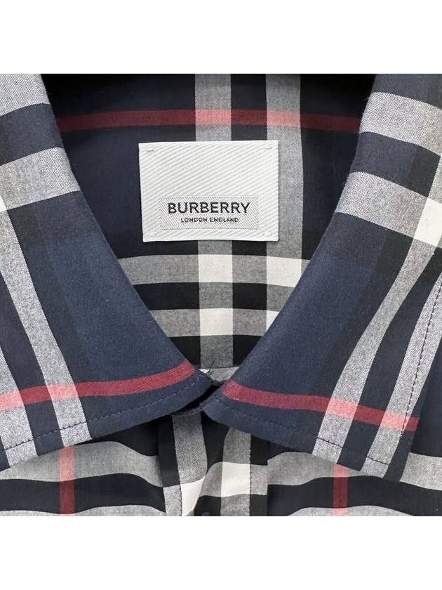 Burberry Men's Vintage Check Long Sleeve Shirt Navy