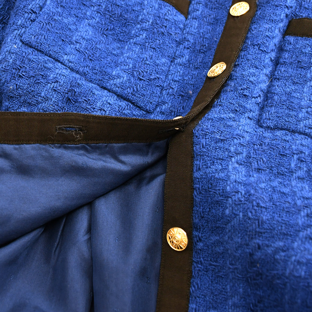 Top Quality Chanel Single Breasted Jacket Blue 20 #36