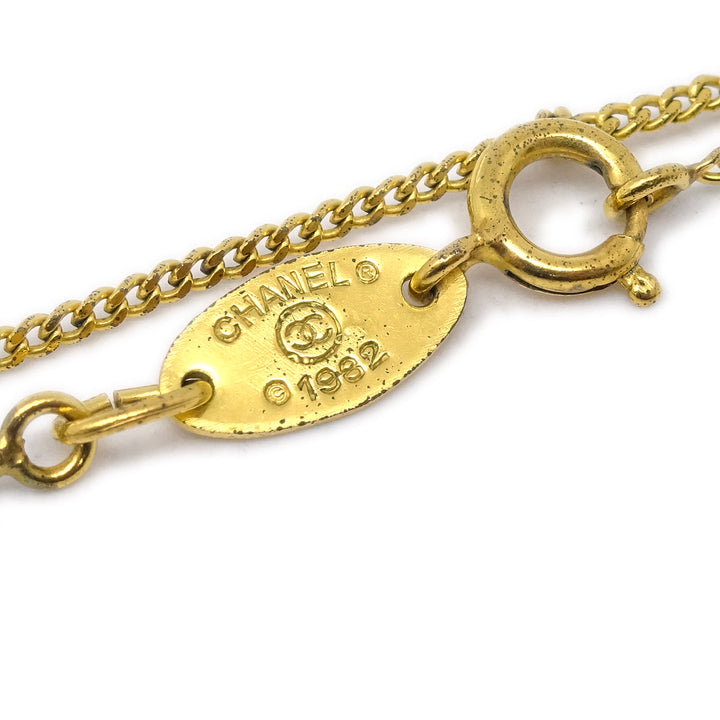 Top Quality Chanel CC Chain Pendant Necklace Rhinestone Gold 3311/1982