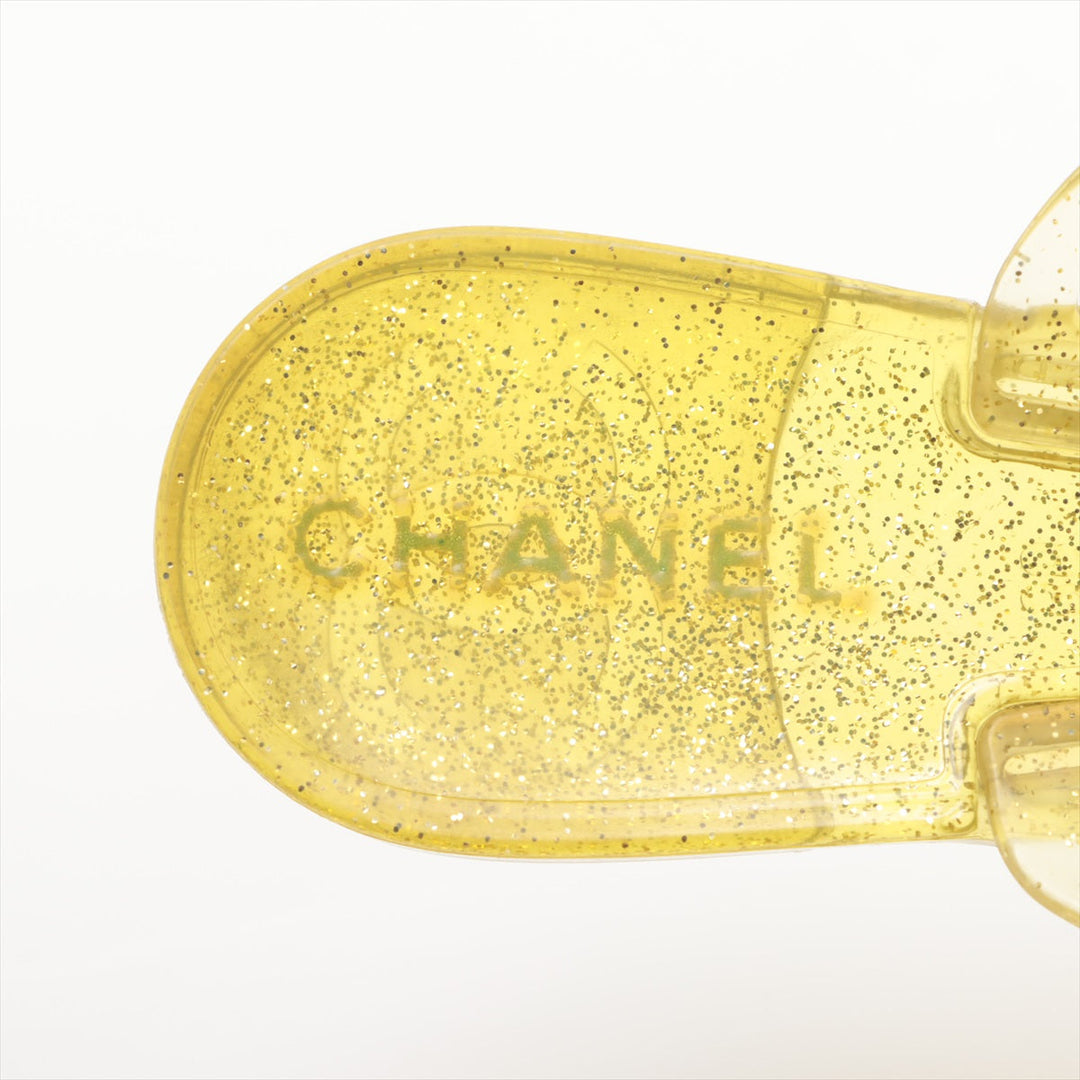 Top Quality Chanel Coco Camellia Laver Beach Sandal 36  Yellow Earl