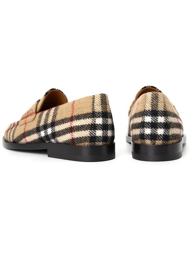 Burberry Checked Wool Loafers Archive Beige