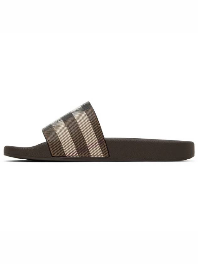 Burberry Check Print Slide Slippers Brown