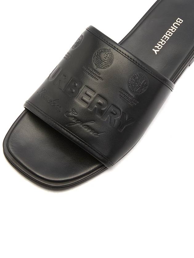 Burberry Carolyn Leather Slippers Black