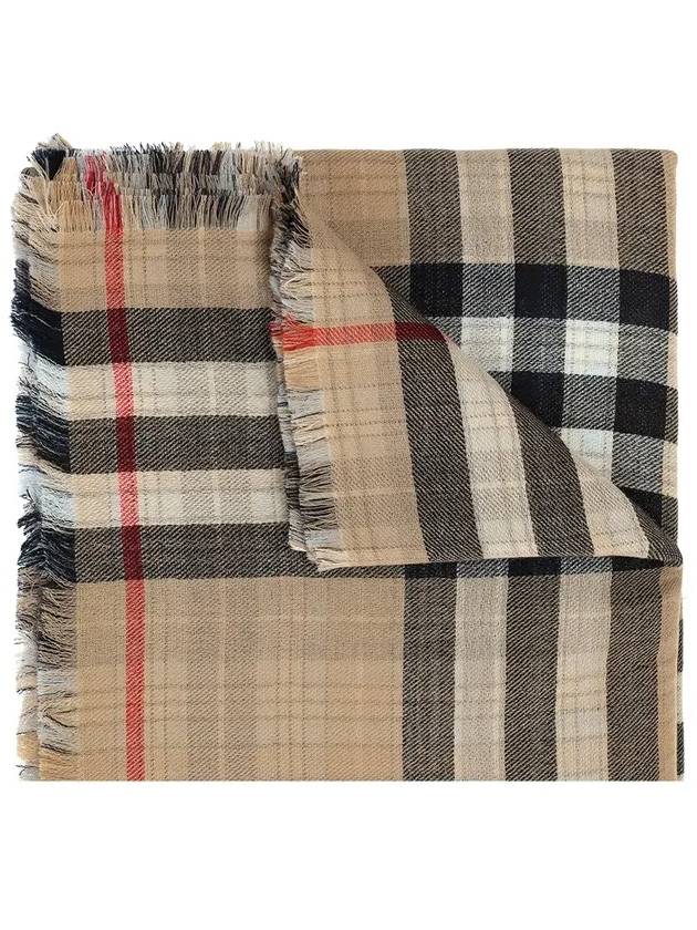 Burberry Reversible Check Cashmere Scarf Beige