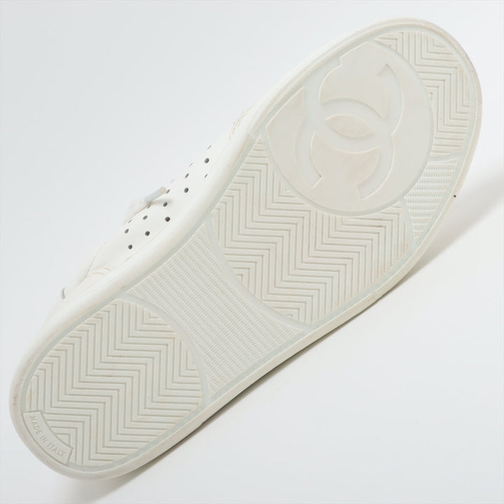Top Quality Chanel Coco Leather Trainers 38  White G38808