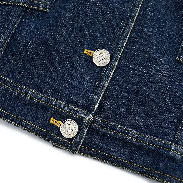 Top Quality Chanel Single Breasted Denim Jacket Indigo