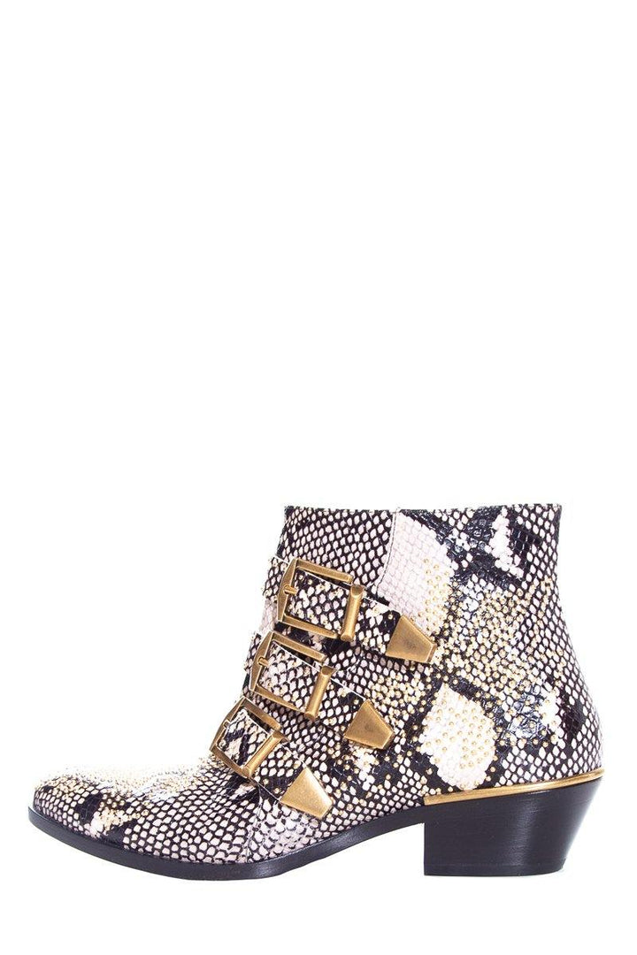 Chloe Snakeskin & Gold Boots SZ 36