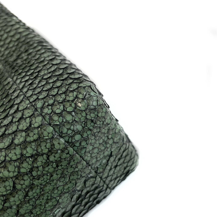 Chanel - Python Snakeskin Green CC Kiss lock Shoulder Bag / Crossbody