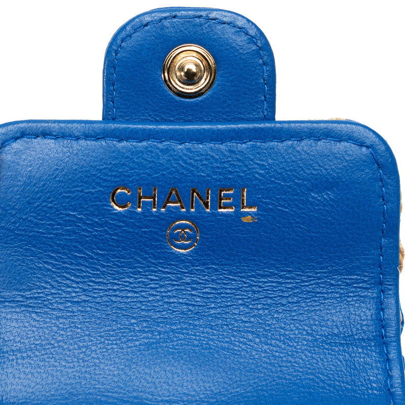 Top Quality Chanel Coco Yale pods pro case blue beige raffia leather ladies CHANEL