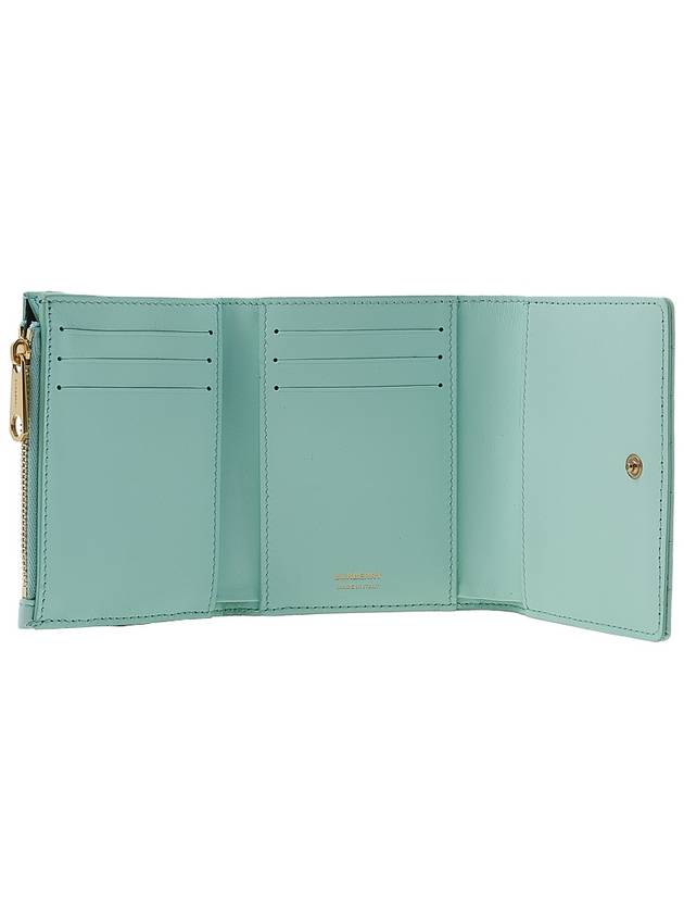 Burberry Lola Quilted Tri-Fold Half Wallet Blue