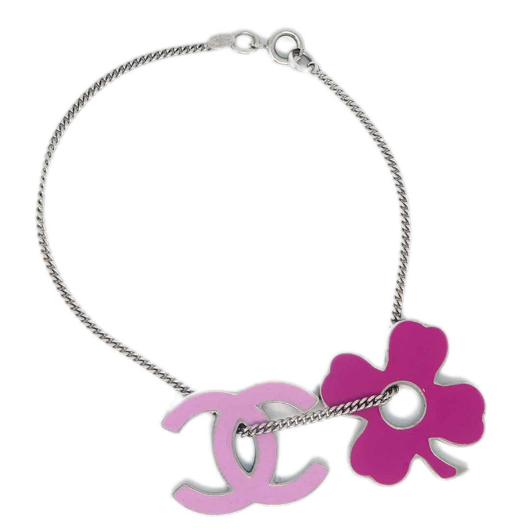 Top Quality Chanel Silver Clover Bracelet 04P