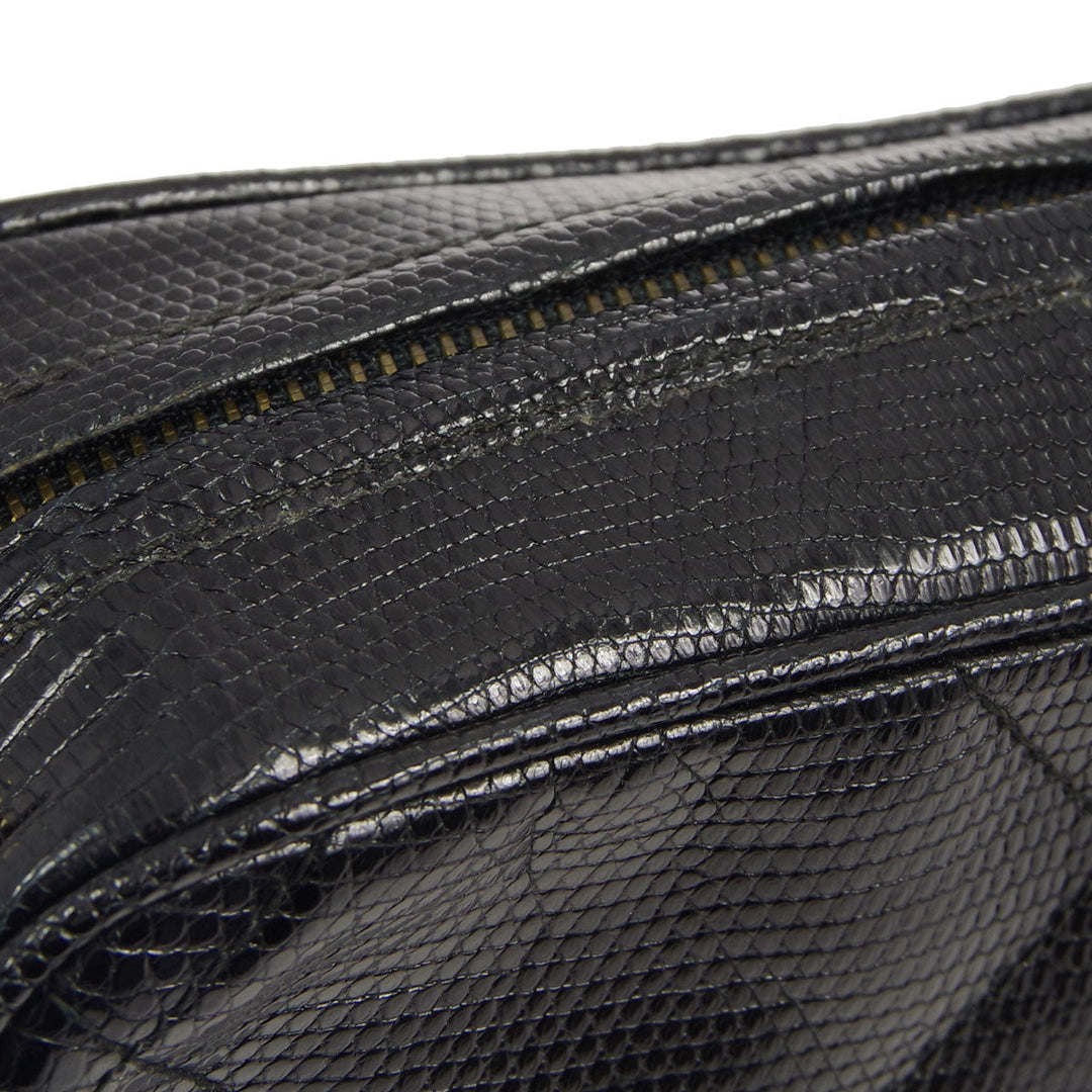 Top Quality Chanel * 1986-1988 Black Lizard Mini Camera Bag