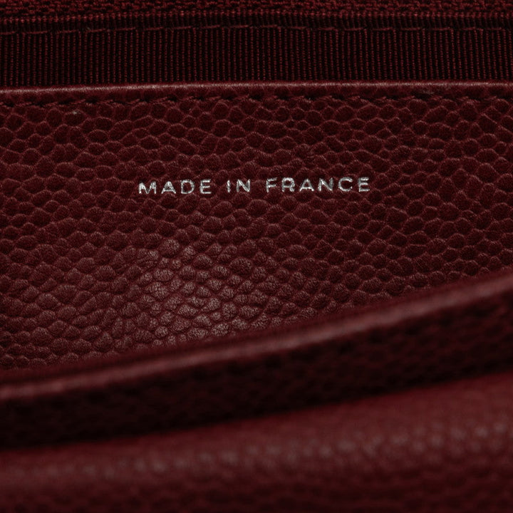 Top Quality Chanel Coco Half Moon Chain Shoulder Bag Wine Red Silver Caviar S  CHANEL